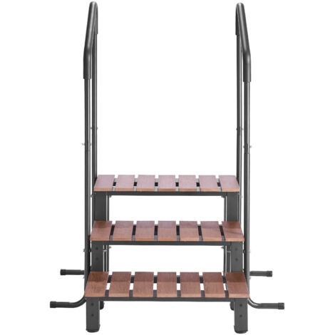 Mophorn Escalier de spa à 3 marches avec rampe, marchepied robuste pour piscine hors sol ou gonflable, largeur de 640,08 mm, capacité de charge de 249,48 kg, idéal pour porche, patio et terrasse