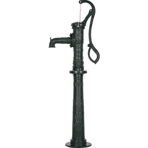 Mophorn Pompe à eau manuelle en fonte avec bras vintage, hauteur de refoulement jusqu'à 6 m, base surélevée et raccord NPT standard, idéale pour puiser l'eau des étangs, jardins, couleur verte
