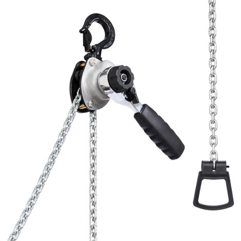 Mophorn Palan à chaîne à levier manuel, capacité 0,5 t, avec chaîne en acier allié G80 de 3 m, frein mécanique à double cliquet, crochets pivotants à 360°, idéal pour entrepôts, chantiers et garages (1/5)