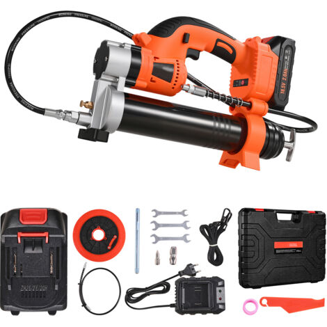 Mophorn Pistolet à graisse sans fil, pression maximale de 80 000 PSI, alimenté par batterie avec lumière LED, tuyau de 30 pouces et étui de transport, vitesse réglable pour l'entretien des véhicules