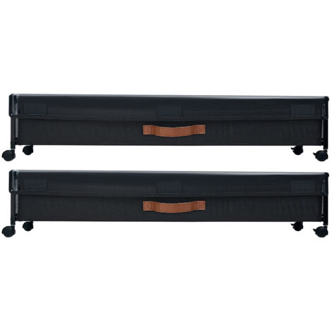 Mophorn Rangement sous le lit avec roulettes, 91 x 46 x 18,5 cm, bacs de rangement à roulettes avec couvercle transparent, organiseur sous le lit pour chaussures, vêtements (1/5)
