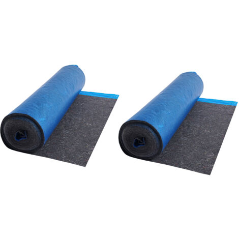 Mophorn – Sous-couche isolante pour sol 37,2 m² – Rembourrage 3 mm – Pare-vapeur et film PE – Isolation acoustique et réduction du bruit – 2 rouleaux 18,6 m²