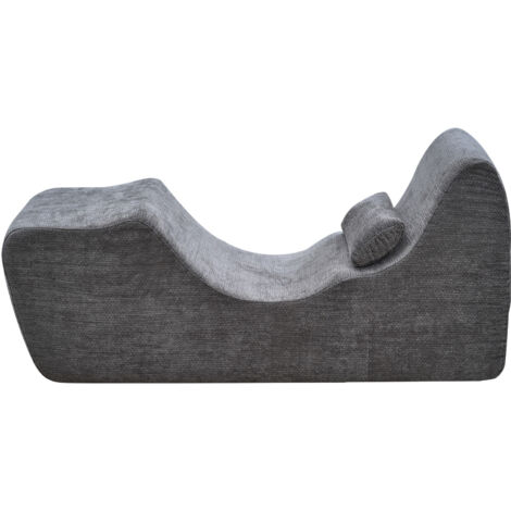 Mophorn Chaise longue ergonomique pour yoga, conçue en mousse courbée pour le massage, les étirements, la relaxation et l'exercice, parfaite pour intérieur, salon, chambre ou balcon, gris