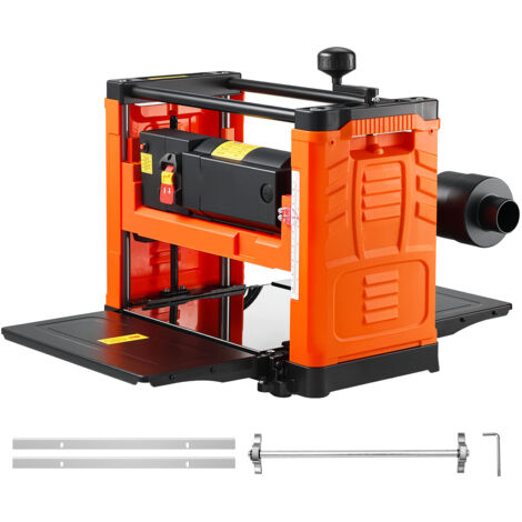 Mophorn Raboteuse Électrique 2 Lames, Table de Travail 33 cm, Moteur 1800 W, 23500 tr/min, Double Rouleau, Protection Surcharge, Vitesse Fixe, pour Bois Durs et Tendres