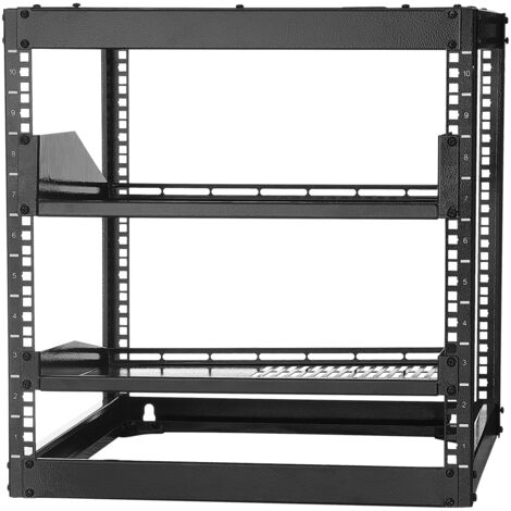 Mophorn Rack de serveur à cadre ouvert 10U, support autoportant ou mural, profondeur de 585 mm, équipé d'étagères ventilées et de matériel de montage, informatiques et audiovisuels (1/5)