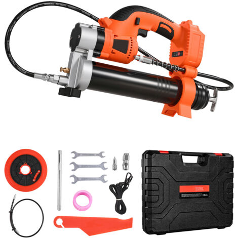 Mophorn Pistolet à graisse sans fil avec pression maximale de 80 000 psi, outil électrique avec éclairage LED et tuyau de 35,4 pouces, alimenté par batterie 20 V avec gâchettes à vitesse réglable