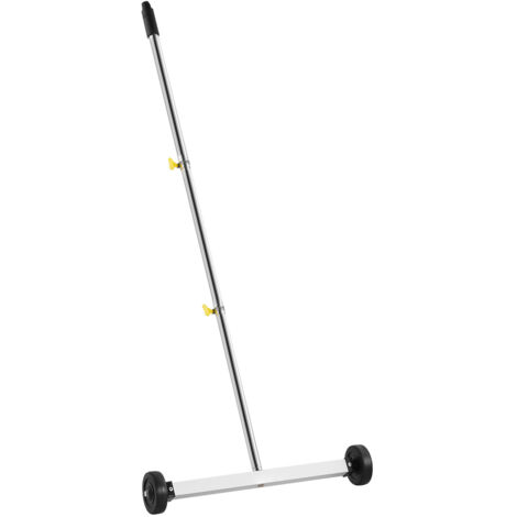 Mophorn Balayeuse magnétique à roulettes 44,5 cm, outil léger avec capacité de 4,5 kg et manche ajustable, idéal pour ramasser clous et vis dans ateliers, garages et chantiers