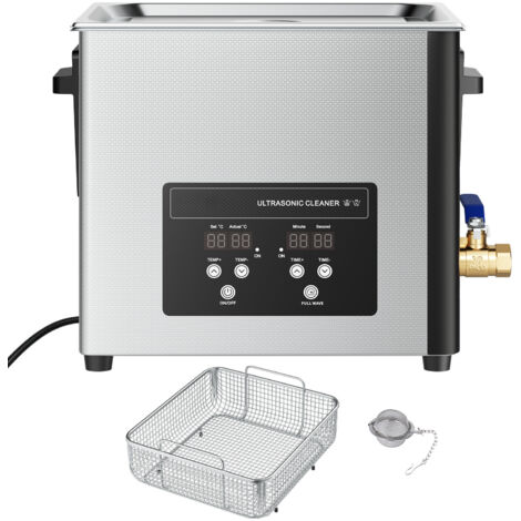 Mophorn Nettoyeur à ultrasons 15 L, appareil de nettoyage 240 W 40 kHz, avec panier et écran numérique, en acier inoxydable, idéal pour bijoux, lunettes, montres, laboratoires et cliniques (1/5)