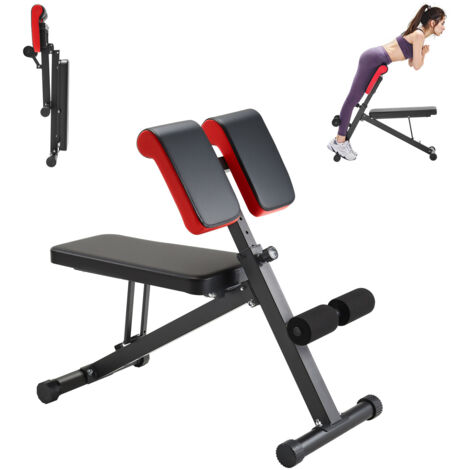 Mophorn Banc de musculation multifonction, 150 kg, réglable et pliable, chaise romaine hyperextension pour entraînement complet du corps, appareil d'exercice pour le tronc (1/5)