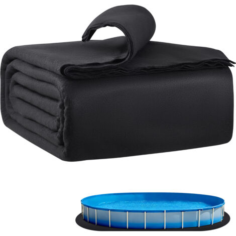 Mophorn Tapis de protection ovale pour piscine hors sol, 4,5 x 9,1 m, robuste et épais, protège des dommages, fabriqué à partir de géotextile recyclé, prolonge la durée de vie du revêtement.