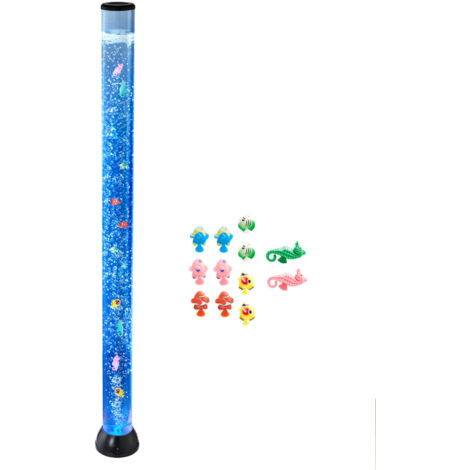 Mophorn Lampe à bulles avec poissons flottants, 151 cm, 16 effets lumineux colorés, télécommande, lumière relaxante, idéale pour chambre, salon et décoration intérieure (1/5)