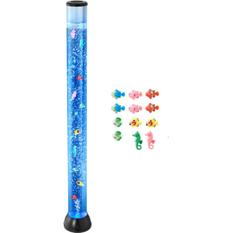 Mophorn Lampe sensorielle à bulles, tube de 1,2 m avec poissons flottants et effets lumineux multicolores, télécommande incluse, idéale pour créer une ambiance relaxante dans les chambres (1/5)