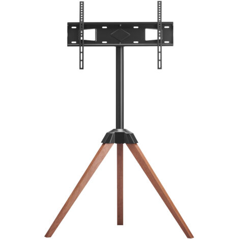 Mophorn Support TV trépied pour écrans plats ou incurvés de 1016 à 1651 mm, support portable avec pieds en bois de chêne, capacité de charge 45 kg, compatible VESA jusqu'à 600 x 400 mm