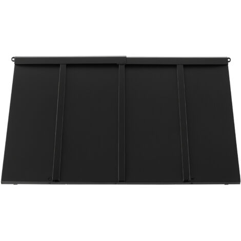 Mophorn Auvent de Porte d'Entrée 112,5x61 cm, Marquise Extérieure en Métal avec Cadre en Acier, Protection Contre Pluie, Neige et Soleil, Idéal pour Portes, Fenêtres, Porches et Balcons
