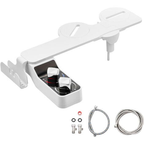 Mophorn Pulvérisateur de bidet non électrique, accessoire ultra-fin de 7 mm pour toilettes, avec pression d'eau ajustable, double buses rétractables, compatible eau chaude et froide (1/5)