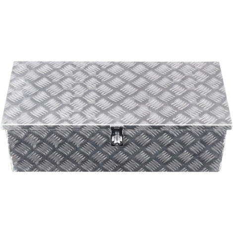 Mophorn Boîte à outils en aluminium pour camion, 762x330,2x243,84 mm, coffre de benne avec surface striée, équipé de poignées latérales et serrure à clé, adaptée aux remorques, camping-cars, argent