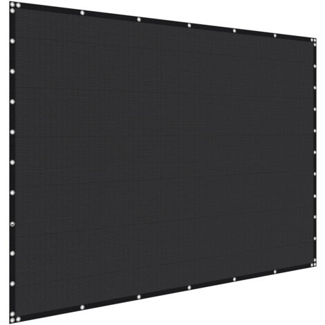 Mophorn Voile d'ombrage 90 %, 3050 x 3660 mm, filet avec œillets en acier inoxydable, protection solaire et brise-vue en PEHD 140 g/m², pour extérieur, terrasse, jardin et arrière-cour, noir (1/5)