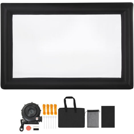 Mophorn Écran de projection gonflable de 610 cm en diagonale, format 16:9, fabriqué en tissu 600D lavable, avec sac de rangement inclus, facile à installer, idéal pour l'extérieur, cinéma maison