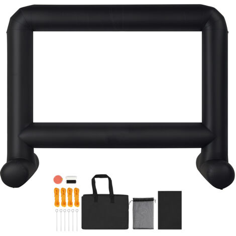 Mophorn Écran de projection gonflable 457 cm en diagonale, format 16:9, tissu 600D lavable, avec sac de transport pratique, montage rapide, idéal pour extérieur, cinéma maison, soirées à thème