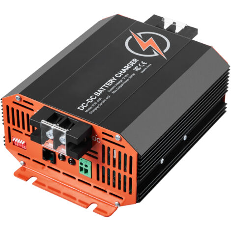 Mophorn Chargeur de batterie CC à CC 12 V 40 A 500 W pour batteries plomb-acide, lithium, AGM, GEL, facile à installer, chargeur intelligent à plusieurs étapes pour voitures, camping-cars