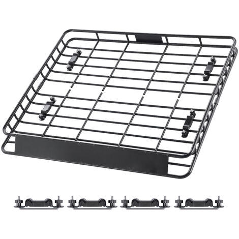 Mophorn Porte-bagage de voiture 1095 x 1270 x 105 mm, galerie de toit universelle en acier allié résistant à la rouille, panier avec capacité de charge de 68 kg, barrière de 10,4 cm et déflecteur