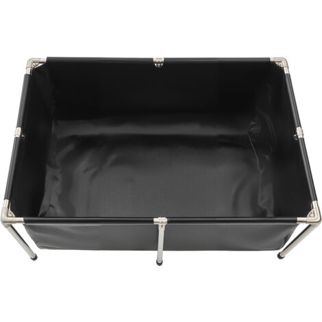 Mophorn Bassin à poissons hors sol, capacité 480 L, étang rectangulaire en toile PVC, équipé d'un cadre robuste en acier inoxydable et d'une vanne de vidange, idéal pour l'élevage de poissons rouges