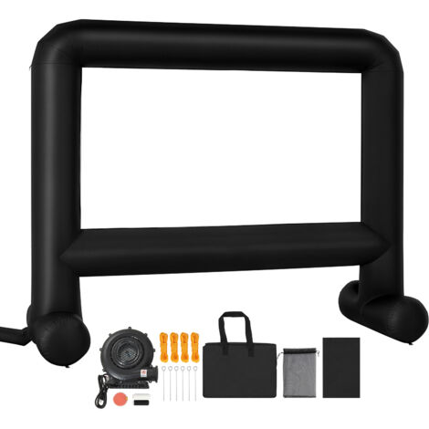 Mophorn Écran de projection gonflable 488 cm de diagonale, format 16:9, tissu 600D lavable, avec sac de transport pratique, montage rapide, idéal pour extérieur, cinéma maison, soirées à thème