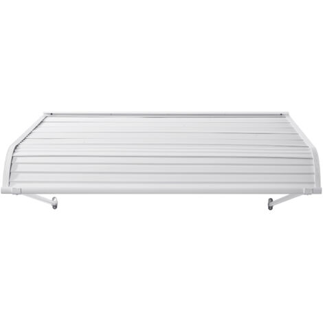 Mophorn Auvent de Porte d'Entrée 122x106,6 cm, Marquise Extérieure en Aluminium, Protection Contre Pluie, Neige et Soleil, Abri Robuste pour Portes, Fenêtres, Porches et Balcons