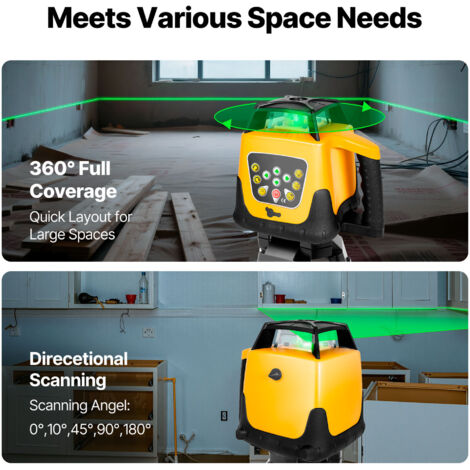 Laser rotatif 360 etanche IP54 longue portee 500m faisceau vert