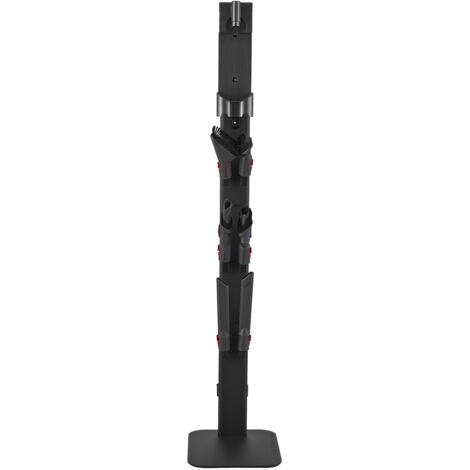 Mophorn Support d'aspirateur compatible avec Dyson G5, V15, V12, V11, V10, V8, V7, V6, rangement vertical stable avec accessoires, 6 crochets et patins antidérapants, idéal pour espaces réduits, noir (1/5)