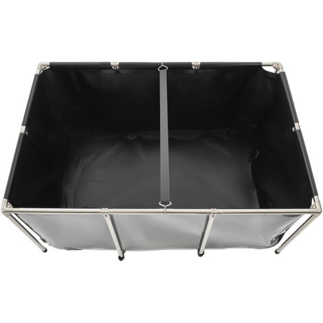 Mophorn Bassin à poissons hors sol, capacité de 1023,3 L,étang en toile PVC avec panneau transparent,structure en acier inoxydable et vanne de vidange, idéal pour poissons rouges, carpes et koïs, noir