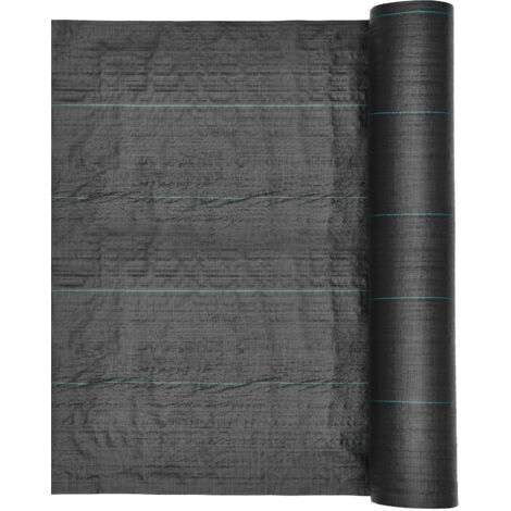 Mophorn Toile de paillage 4x35,1 m, bâche anti-mauvaises herbes 100 g/m² en tissu PP pour limiter la repousse des mauvaises herbes, idéale pour la protection du sol, le jardinage, les potagers, noire (1/5)
