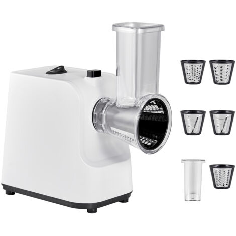 Mophorn Trancheuse électrique de légumes 200 W, mandoline multifonction avec lame en acier inoxydable, râpe pour fromage et légumes, équipée de 5 accessoires pour hacher, tranchr (1/5)