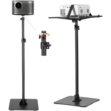 Mophorn Support de projecteur sur pied, hauteur ajustable de 77 à 161 cm, rotation à 360°, support avec plateau pour vidéoprojecteur, idéal pour maison, bureau et réunions, noir
