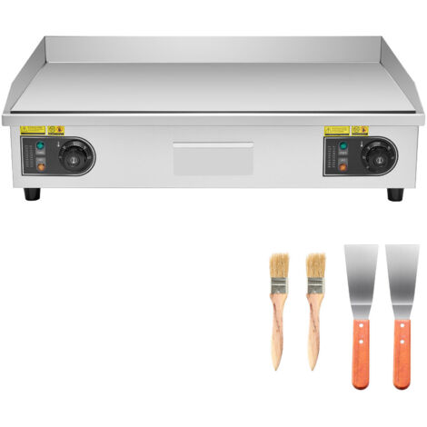 Mophorn Plancha Électrique Commerciale 725x400 mm, 4400 W, Gril de Table avec Thermostat Ajustable 50-300 °C, Acier Inoxydable, Anti-Éclaboussures, Utilisation Intérieure et Extérieure (SANS PRISE)