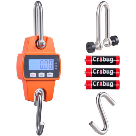 Mophorn Balance à grue numérique 300kg avec précision de 50g, idéale pour la ferme. Conception portable avec boîtier en aluminium moulé, écran LCD, 3 unités de mesure et fonction d'arrêt automatique. (1/5)