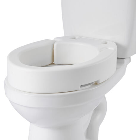 Mophorn Rehausseur de Toilette avec Capacité de Charge de 136 kg, Hauteur Ajustée de 8,9 cm, Siège WC Surélevé Allongé, Ouverture Large pour Personnes Âgées ou à Mobilité Réduite