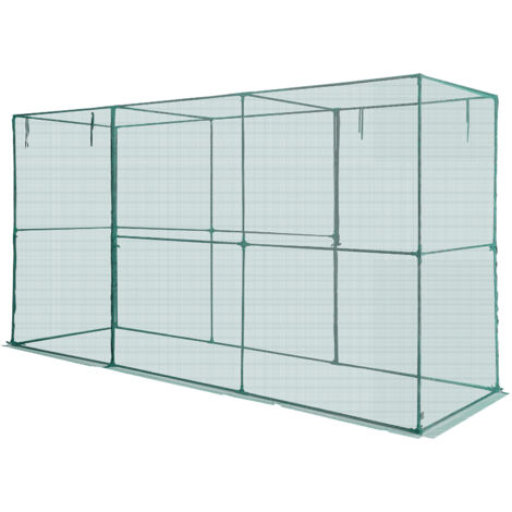 Mophorn Cage de Culture de Jardin 3,56x1,2x1,94 m avec Porte Zippée, Filet Anti-Oiseaux et Protection Contre le Vent pour Plantes et Potager Extérieur (1/5)