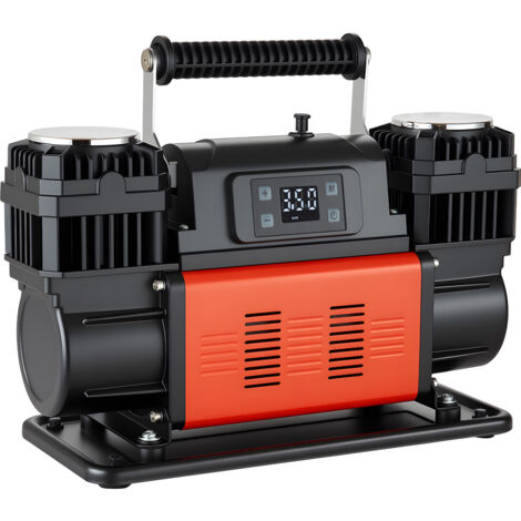 Mophorn Compresseur d'air portable 12 V avec double cylindre, 300 L/min, 1080 W, arrêt automatique, écran LCD et adaptateur, idéal pour véhicules tout-terrain, camions, voitures, SUV et camping-cars