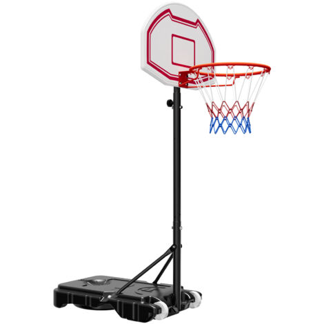 Mophorn Panier de basket-ball sur pied avec hauteur ajustable de 1,6 à 2,1 m, système mobile avec roues, panneau, cerceau et filet en nylon pour utilisation en intérieur et extérieur