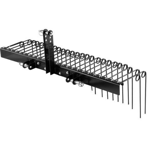 Mophorn Râteau Paysager Tracté 153 cm pour Attelage 3 Points Tracteurs Catégorie 1, Idéal pour Ramasser Aiguilles de Pin, Paille, Feuilles et Nettoyer le Jardin, 26 Dents en Acier à Ressort