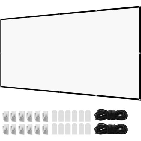 Mophorn Écran de projection 3810 mm 16:9 4K 1080 HD, toile murale pour vidéoprojecteur, large angle de vision, livré avec crochets et ruban adhésif double face, idéal pour cinéma maison, bureau