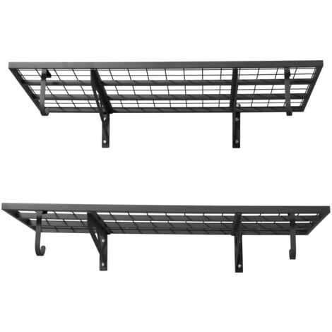 Mophorn Étagère murale à 2 niveaux pour garage, dimensions 122x62x21 cm, idéale pour garages, buanderies et ateliers, capacité de charge 113 kg par niveau, charge totale 227 kg, coloris noir