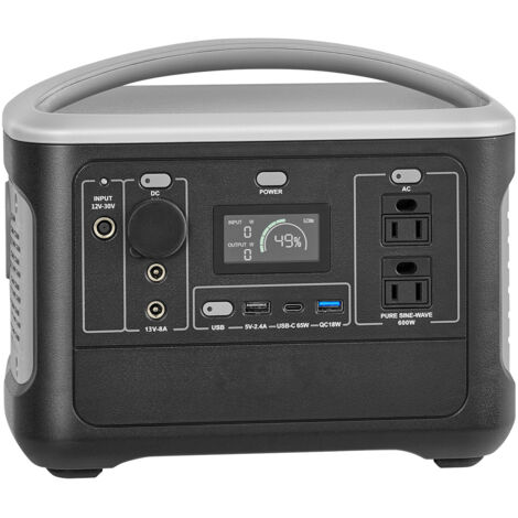 Mophorn Station d'énergie portable 600 W avec batterie LiFePO4 de 493 Wh pour alimentation de secours, voyages et urgences domestiques, équipée de 7 ports de sortie. Panneau solaire non fourni. (1/5)