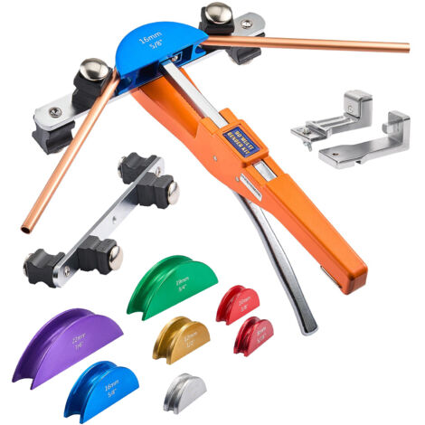 Mophorn Cintreuse Arbalète 6-22mm Outil de Cintrage Manuel pour Tubes en Cuivre et Aluminium,Idéal pour la Réparation de Systèmes de Climatisation et Réfrigération,avec 7 Matrices de Cintrage Colorées