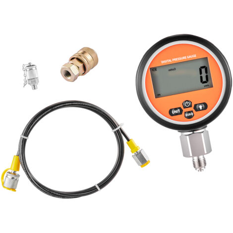 Mophorn Kit de Test de Pression Hydraulique, Manomètre Numérique 0-10000 PSI 0-700 Bar avec Raccord de Test, Raccord Rapide et Tuyau, adapté aux Excavatrices et Machines de Construction (1/5)