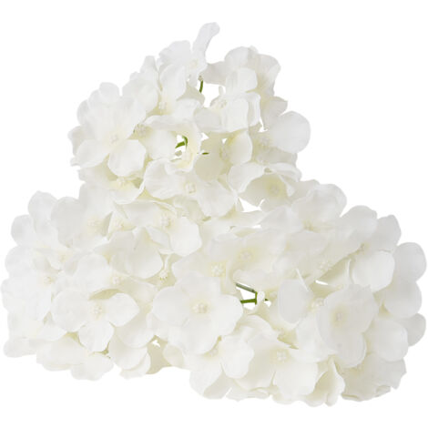 Mophorn Lot de 105 hortensias artificiels, 250 mm, bouquets réalistes avec tête de 152,4 mm, parfaits pour la décoration intérieure, événements, mariages et centres de table, couleur blanche (1/5)