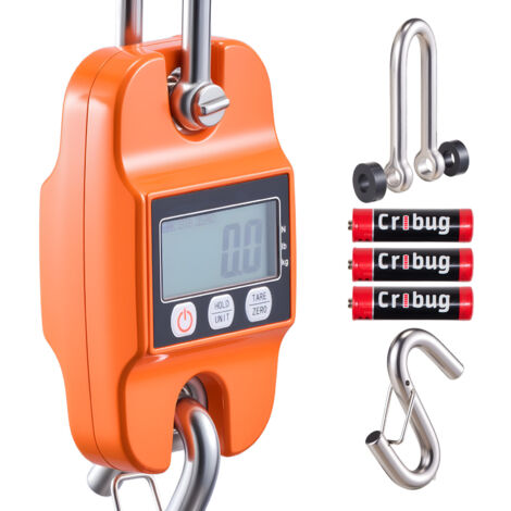 Mophorn Balance à grue numérique 400 kg avec précision de 100 g, peson portable pour ferme, chasse et pêche, boîtier en aluminium moulé, écran LCD, 3 unités de mesure, arrêt automatique (1/5)