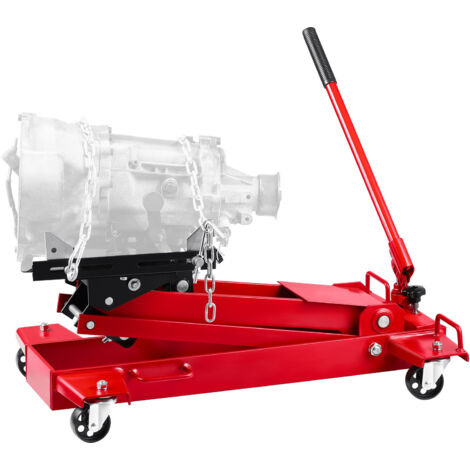 Mophorn Cric de Transmission à Profil Bas 1 T, Hauteur de Levage Ajustable 18,5-70 cm, Roues Pivotantes à 360°, Support pour Boîte de Vitesse, Idéal pour Garage et Atelier (1/5)