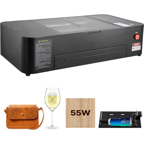 Mophorn Machine de Gravure Laser CO2 55 W avec Surface de Travail 500x300 mm, Découpeuse avec Autofocus Compatible LightBurn,Inclut Rouleau Rotatif, Système d'Air Assisté et Refroidissement par Eau (1/5)